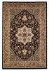 2' X 3' Beige And Black Floral Medallion Area Rug