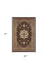 2' X 3' Beige And Black Floral Medallion Area Rug