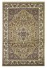 2' X 3' Beige And Ivory Floral Medallion Area Rug