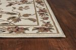 2' X 3' Ivory Machine Woven Floral Vines Indoor Accent Rug