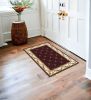 2' X 3' Red Machine Woven Hand Carved Fleur De Lis Indoor Accent Rug