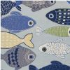 2' X 3' Blue and Ivory Fish Hand Tufted Area Rug