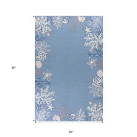 2' X 3' Light Blue Hand Tufted Area Rug