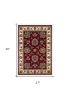 2' X 3' Red And Ivory Floral Area Rug