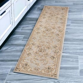 8' Light Grey Polypropylene Runner Rug