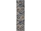 8' Seafoam Machine Woven Geometric Lodge Indoor Runner Rug