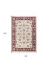 3' X 5' Ivory Red Floral Indoor Area Rug