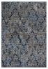 2' X 4' Slate Blue Machine Woven Damask Indoor Accent Rug