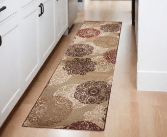 2' X 8' Sand Polypropylene Runner Rug