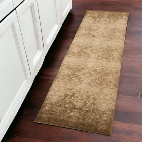 2' X 8' Beige Polypropylene Runner Rug