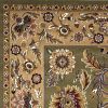 3' X 5' Green Taupe Machine Woven Floral Traditional Indoor Area Rug