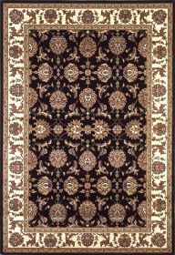 3' X 5' Black Ivory Machine Woven Floral Traditional Indoor Area Rug