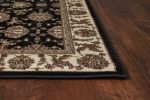 3' X 5' Black Ivory Machine Woven Floral Traditional Indoor Area Rug