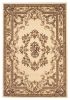 3' X 5' Ivory Machine Woven Hand Carved Floral Medallion Indoor Area Rug