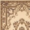 3' X 5' Ivory Machine Woven Hand Carved Floral Medallion Indoor Area Rug