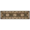 8' Green and Ivory Medallion Runner Rug