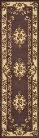 2' X 8' Plum Or Ivory Medallion Runner Rug