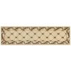 2' X 8' Ivory Fleur De Lis Runner Rug