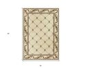 3' X 5' Ivory Machine Woven Hand Carved Fleur De Lis Indoor Area Rug