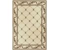 3' X 5' Ivory Machine Woven Hand Carved Fleur De Lis Indoor Area Rug