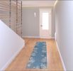 7' Blue and Gray Seashell Hand Hooked Runner Rug