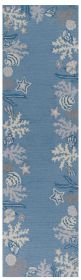 7' Blue and Gray Seashell Hand Hooked Runner Rug