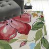 2' X 7' Sand Floral Runner Rug