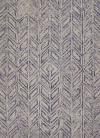 3' X 5' Blue Hand Tufted Herringbone Indoor Area Rug