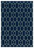 3' X 5' Trellis And Diamond Navy Uv Treated Area Rug