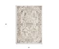 3' X 5' Gray Floral Vines Distressed Area Rug