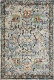 3' x 5' Light Blue Floral Vines Area Rug