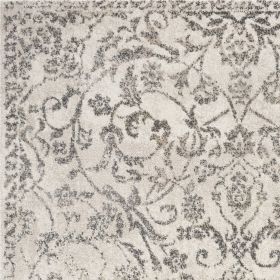 3' X 5' Ivory Floral Vines Distressed Area Rug