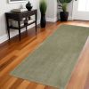 8' Runner Sage Green Hand Woven Runner Rug