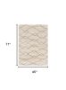 4' X 6' Ivory Grey Machine Woven Chain Link Indoor Area Rug