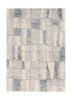 4' X 6' Ivory Blue Machine Woven Abstract Blocks Indoor Area Rug