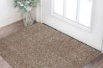 3' X 5' Beige and Brown Abstract Shag Hand Woven Area Rug