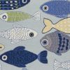 3' X 5' Light Blue and Dark Blue Fishes Hand Tufted Area Rug