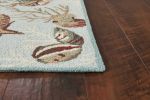 3' X 5' Blue Corals And Shells Area Rug