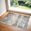 3' X 5' Ivory Or Teal Abstract Area Rug