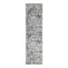 8' Ivory Machine Woven Distressed Diamond Floral Medallion Indoor Runner Rug