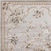 5' X 8' Light Grey Floral Vines Bordered Area Rug