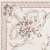 5' X 8' Ivory Bordered Floral Indoor Area Rug