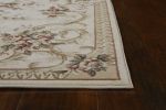 5' X 8' Ivory Bordered Floral Indoor Area Rug