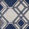 5' X 8' Ivory Or Denim Geometric Diamond Uv Treated Area Rug