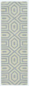 8' Grey Hand Tufted Geometric Indoor Runner Rug