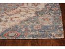 8' X 10' Blue Red Hand Woven Diamond Medallion Indoor Area Rug