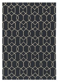 7' Square Uv Treated Polypropylene Navy Area Rug