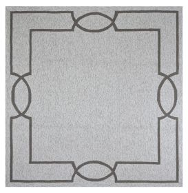 7' Square   Uv Treated Polypropylene Oatmeal Area Rug