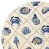 7' Sand Beige Round Hand Tufted Area Rug With UV Protection