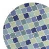 7' Blue Round Hand Tufted Area Rug With UV Protection